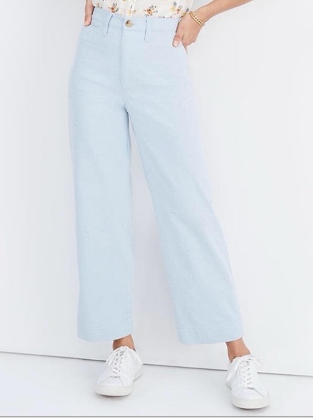 Madewell Light Blue Speckled Denim Pants